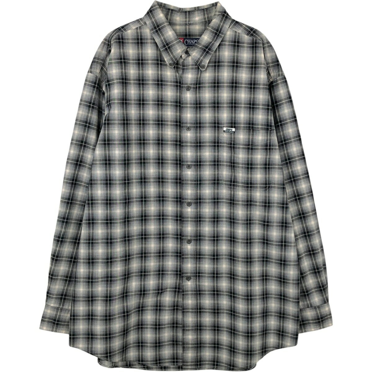 樂天商城 - 古着 ラルフローレン Ralph Lauren CHAPS チャップス オンブレチェック 長袖 ボタンダウンチェックシャツ メンズXL相当 /eaa652090 【中古】 【260618】