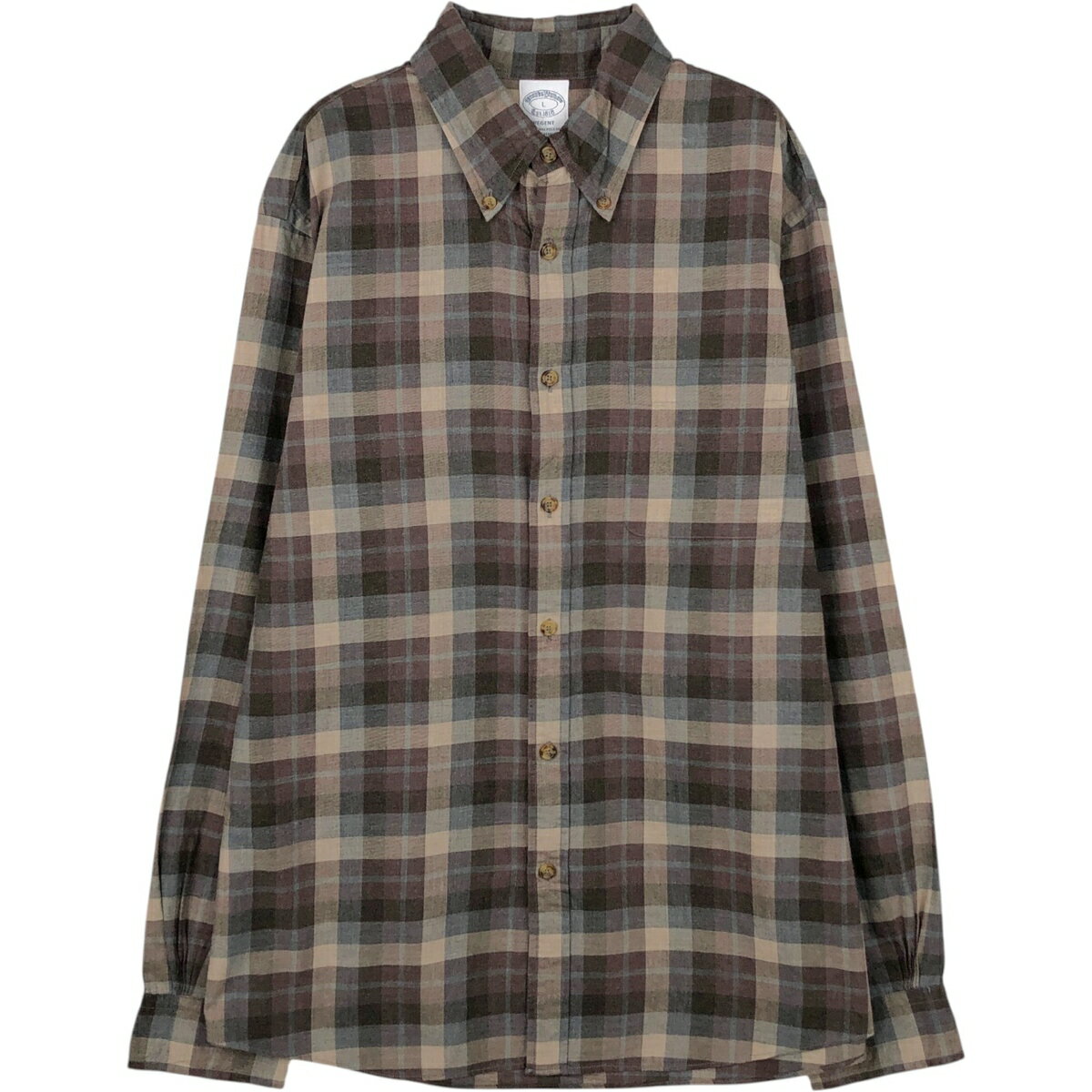 古着 ブルックスブラザーズ Brooks Brothers Est.1818 REGENT 長袖 ボタンダウンチェックシャツ メンズL相当 /eaa652109 【中古】 【260619】
