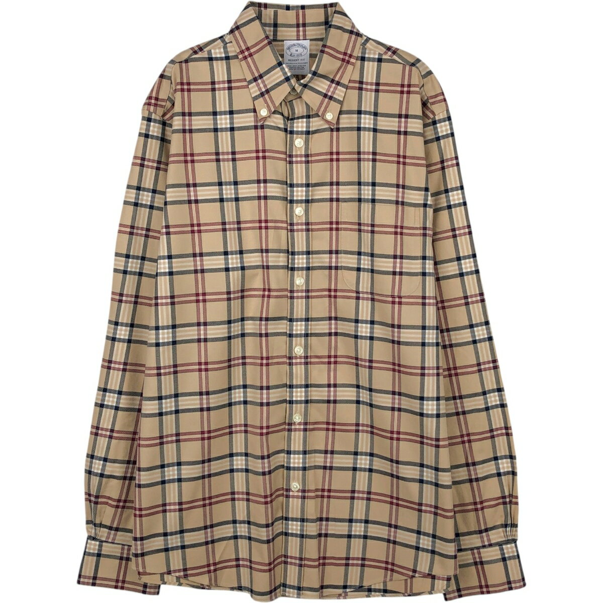 古着 ブルックスブラザーズ Brooks Brothers Est.1818 REGENT FIT 長袖 ボタンダウンチェックシャツ メンズM相当 /eaa652112 【中古】 【260619】