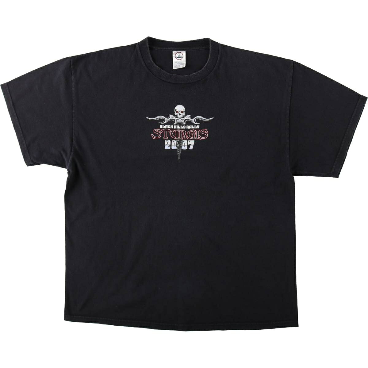 古着 00'S DELTA ドクロ柄 スカル柄 モーターサイクル バイクTシャツ メンズXL相当 /eaa652275  