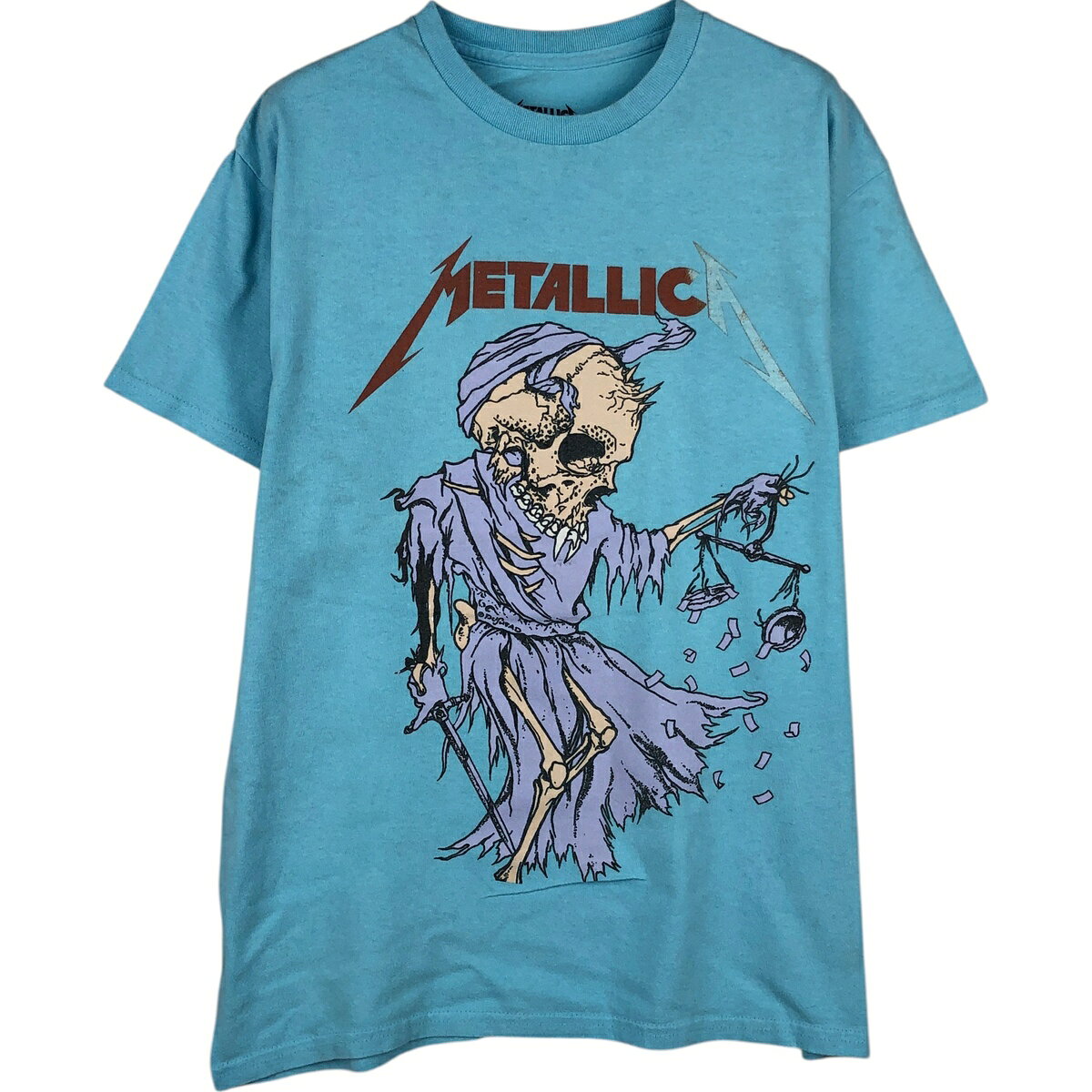 商品詳細 ブランド・UNKNOWN・ 特徴・クルーネック(丸首)・半袖・メタル・ モデル/形状・METALLICA メタリカ・バンドTシャツ バンT・ 素材・コットン:100%・ 色・ブルー系 水色・ 柄・プリント・ドクロ柄 スカル柄・ 生産国・ホンジュラス製・ 年代 サイズ・メンズM・表記サイズ:MD・着丈:63cm・身幅:48.5cm・肩幅:43.5cm・袖丈:16cm・ コンディション・C・ カテゴリ・メンズ・トップス・Tシャツ・バンドTシャツ・ 商品番号・eaa652587・ 取扱店・・ スタッフコメントMETALLICA メタリカ バンドTシャツ バンT / メンズM / 商品番号 eaa652587 USEDですので使用感などございますが、まだまだご愛用していただけます。 古着という事をご理解の上ご注文よろしくお願いします。 【状態追記】 ●前、後、内、両脇に制汗剤残り ●前、胸部に剥げ・汚れ ●後、左腕・腰に汚れ※状態は当社独自の基準です。 着用感表記サイズ着丈身幅肩幅袖丈 メンズMMD(※着用感、表記サイズは目安です。)63cm48.5cm43.5cm16cm ※測定値の若干の誤差はご了承下さい。サイズガイドはこちら ブランドUNKNOWN 特徴クルーネック(丸首) / 半袖 / メタルモデル/形状METALLICA メタリカ / バンドTシャツ バンT素材コットン:100%色ブルー系 水色柄プリント / ドクロ柄 スカル柄生産国ホンジュラス製年代-カテゴリバンドTシャツ商品番号eaa652587取扱店　　 バンドTシャツの他の商品を見る