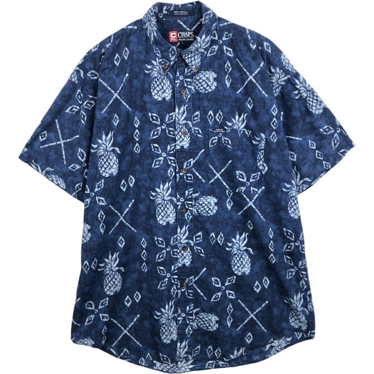 古着 ラルフローレン Ralph Lauren CHAPS チャップス 総柄 ボタンダウン ハワイアンアロハシャツ メンズL相当 /eaa652898 【中古】 【260619】