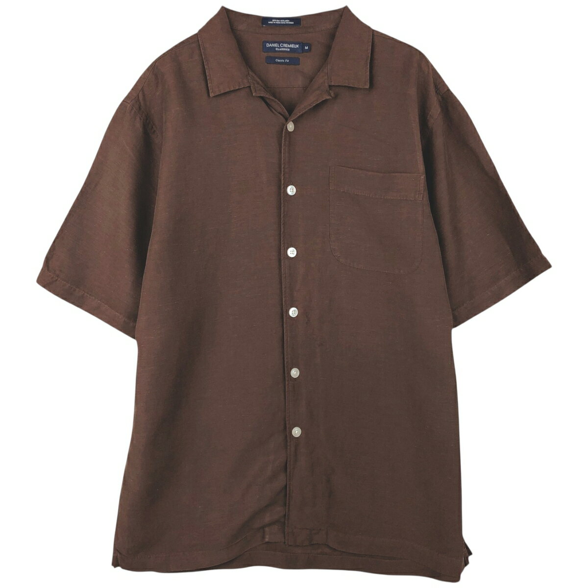 樂天商城 - 古着 DANIEL CREMIEUX Classic Fit 半袖 オープンカラー リネン×シルクシャツ ボックスシャツ メンズM相当 /eaa653072 【中古】 【260622】