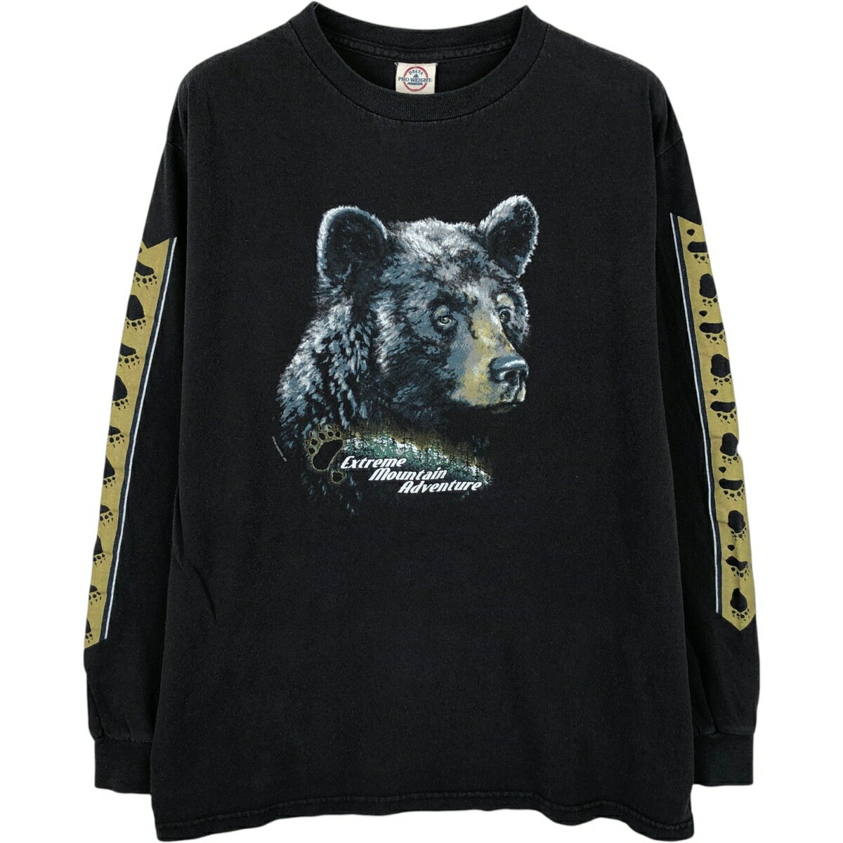 古着 00'S デルタ DELTA クマ柄 ロングTシャツ ロンT メンズL相当 /eaa653206   ブラック系 春夏秋