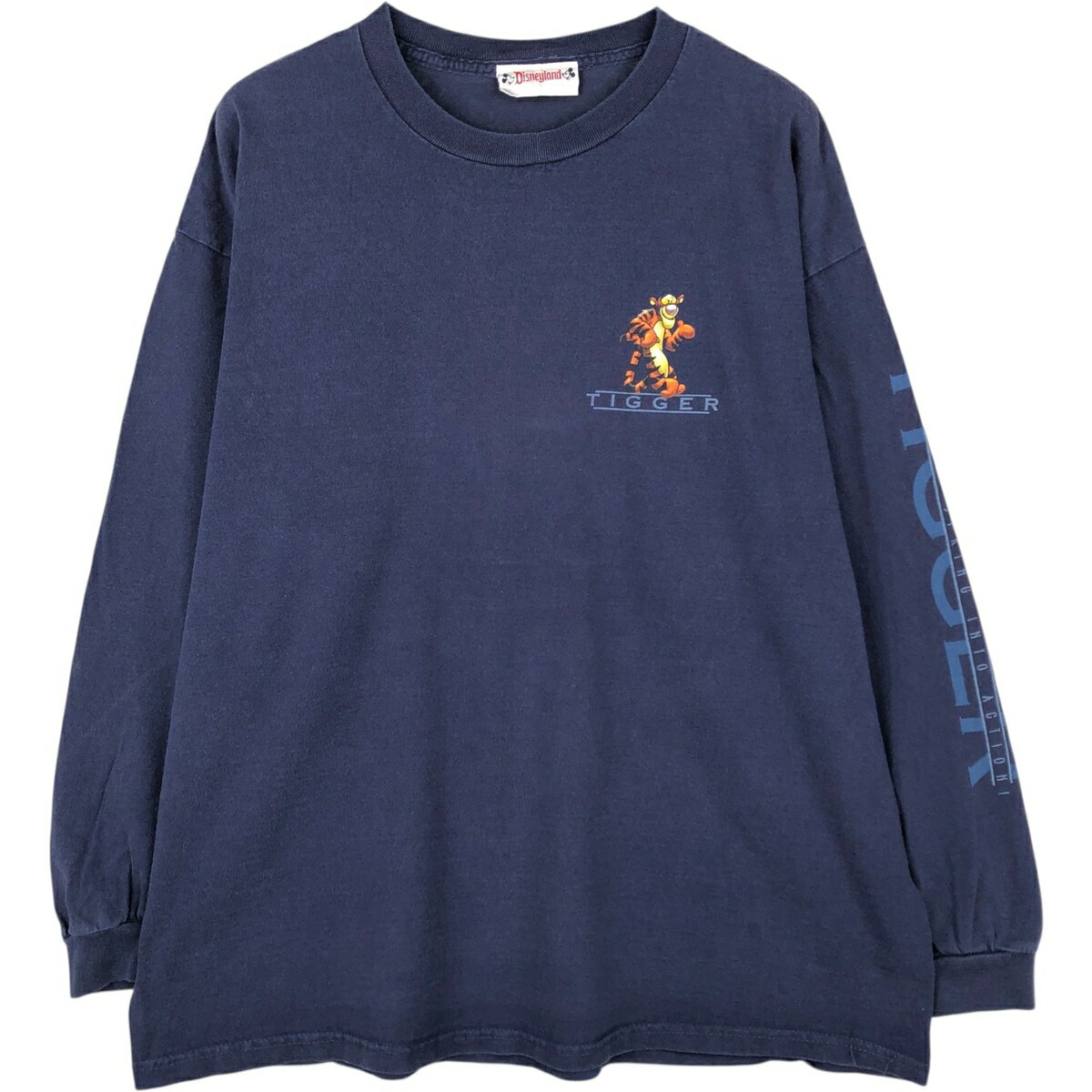 古着 90'S DISNEYLAND TIGGER ティガー キャラクタープリントロングTシャツ ロンT USA製 メンズXL相当 ヴィンテージ /eaa653255  