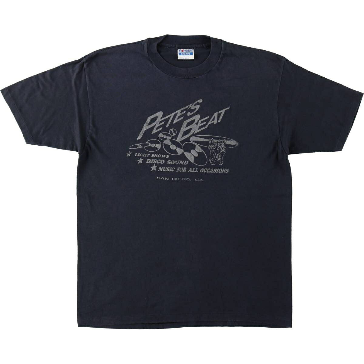 古着 80'S ヘインズ Hanes Fifty-Fifty 青タグ プリントTシャツ USA製 メンズXL相当 ヴィンテージ /eaa653951  