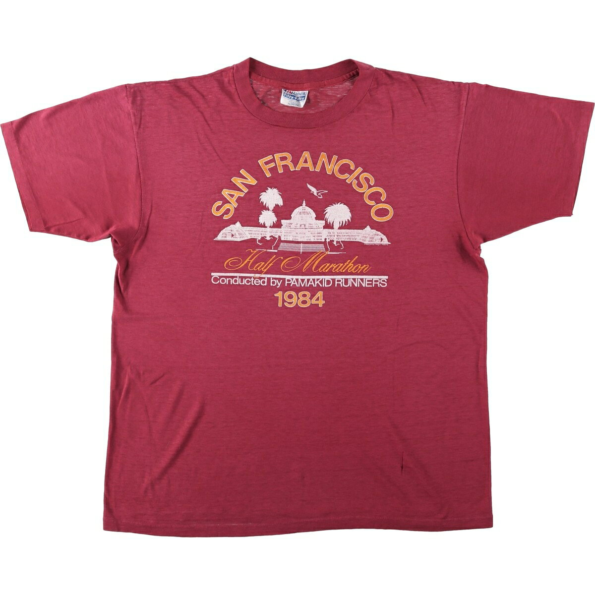 古着 80'S ヘインズ Hanes Fifty-Fifty 青タグ プリントTシャツ USA製 メンズXL相当 ヴィンテージ /eaa653971  