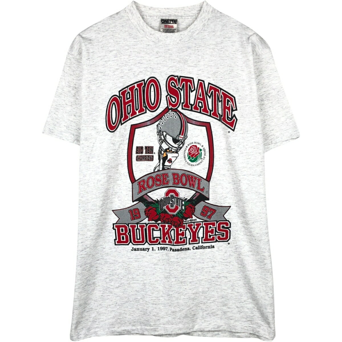 古着 オニータ ONEITA OHIO STATE オハイオ州立大学 ROSE BOWL 1997 ローズボウル カレッジTシャツ メンズL相当 ヴィンテージ /eaa654008  