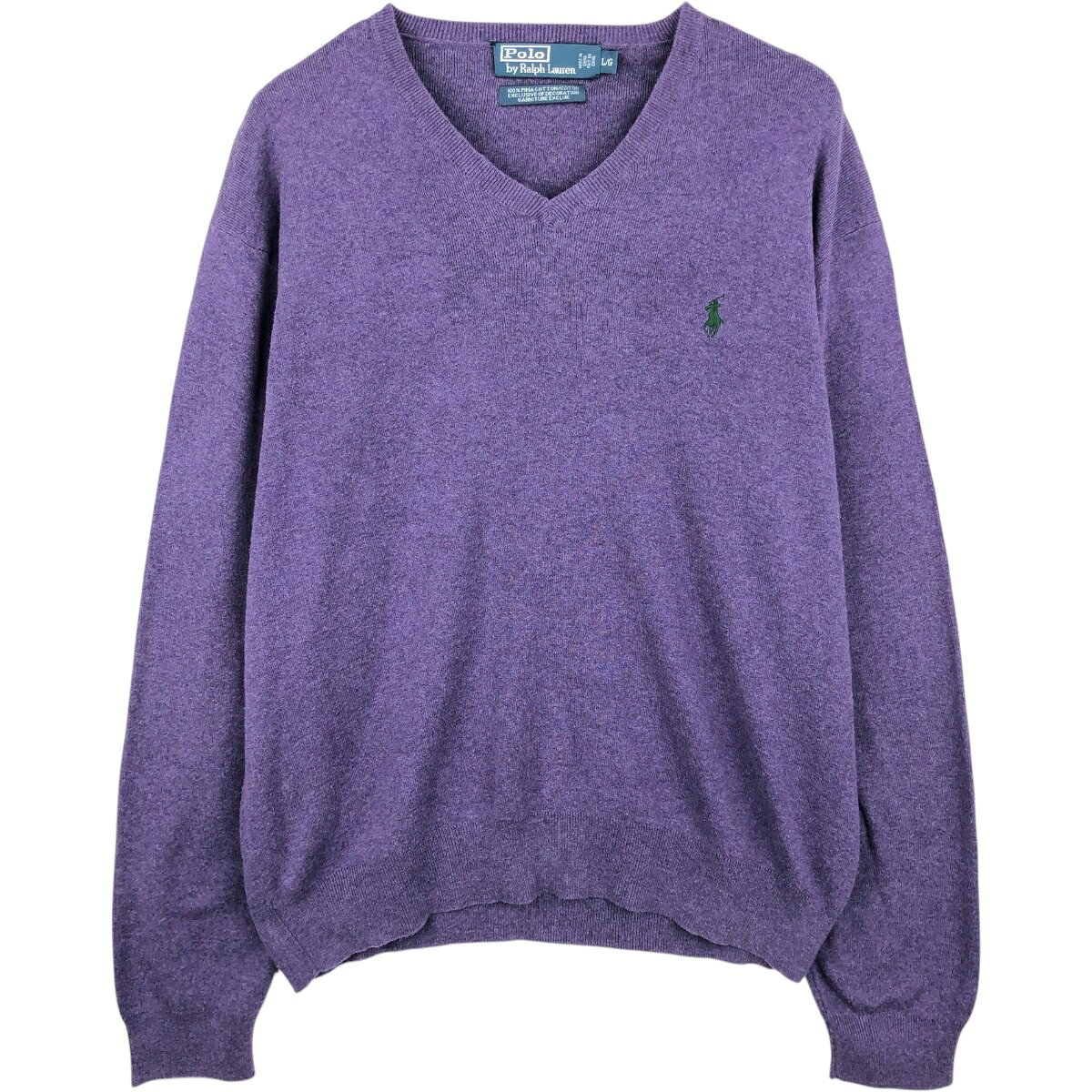 古着 ラルフローレン Ralph Lauren POLO by Ralph Lauren Vネック ピマコットンニットセーター メンズL相当 /eaa654163 【中古】 【260711】