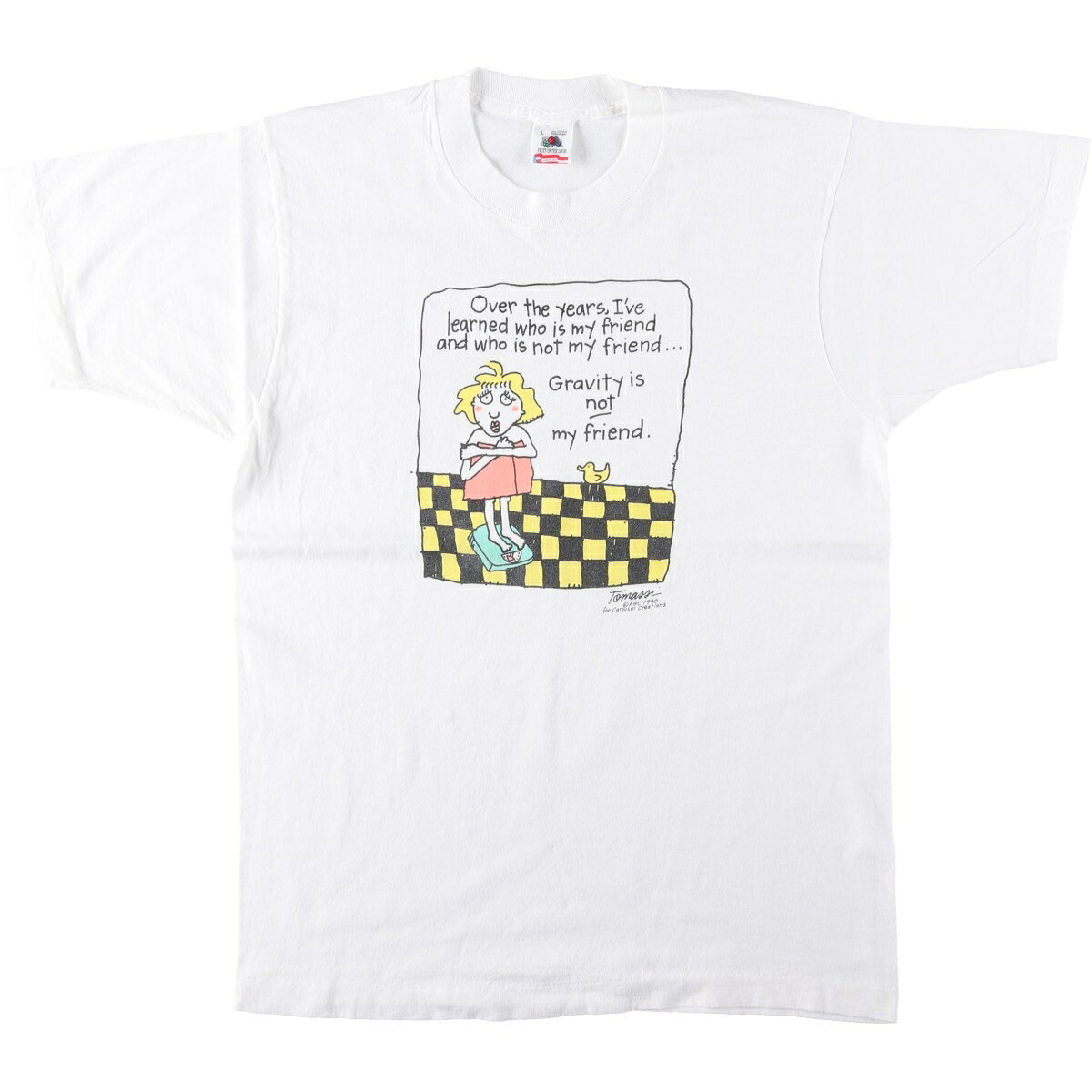 古着 フルーツオブザルーム FRUIT OF THE LOOM Carousel Creations Tomassi プリントTシャツ USA製 メンズL相当 ヴィンテージ /eaa654487  