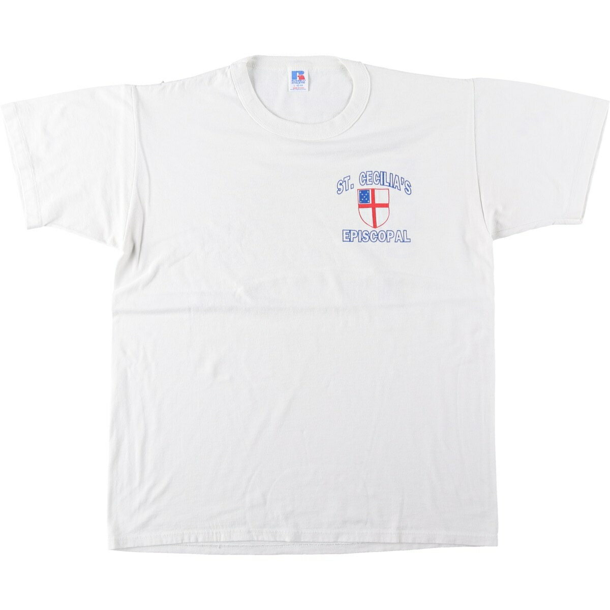 古着 90'S ラッセル Russell ATHLETIC Episcopal Church メッセージプリントTシャツ USA製 メンズL相当 /eaa654494  