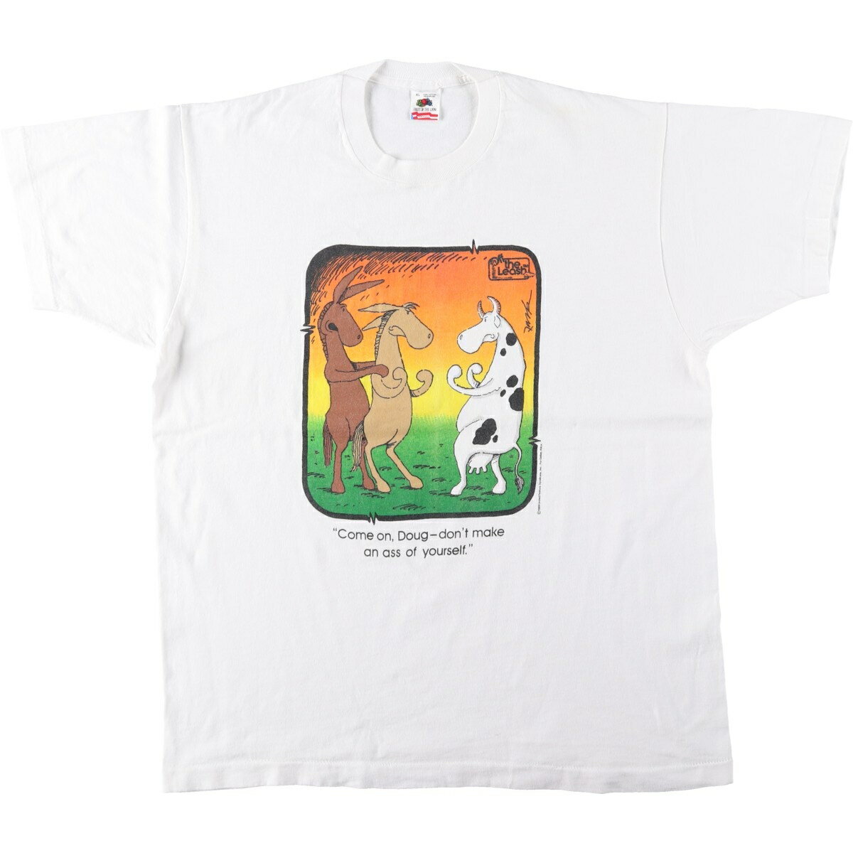 古着 80'S フルーツオブザルーム FRUIT OF THE LOOM The Leash プリントTシャツ USA製 メンズXL相当 ヴィンテージ /eaa654505  