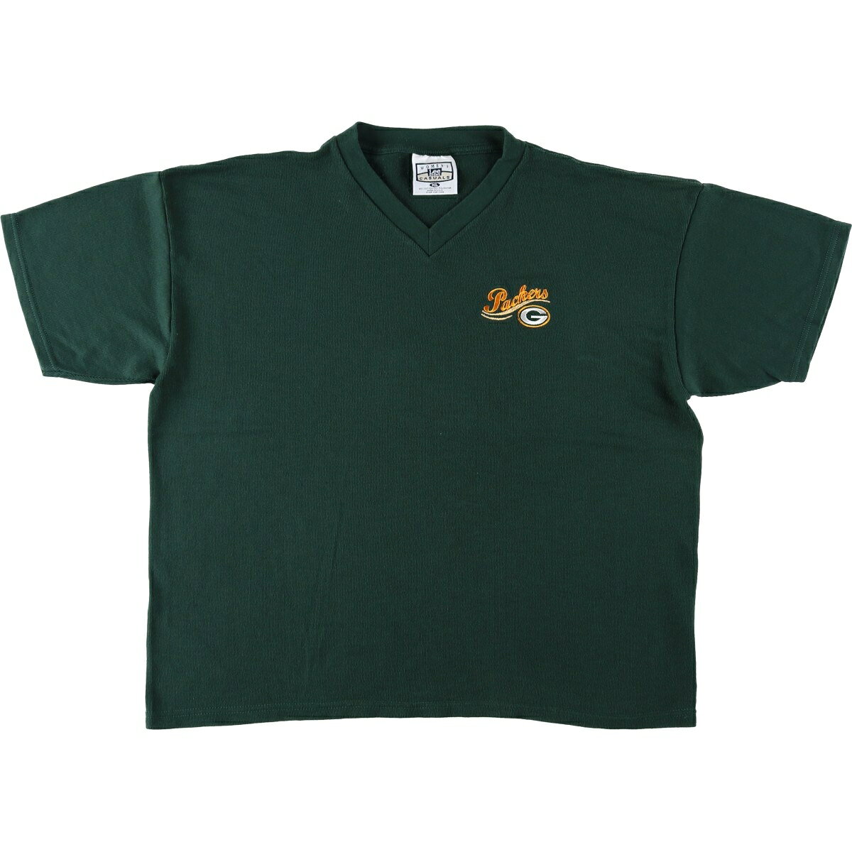 古着 90'S~ リー Lee NFL GREEN BAY PACKERS グリーンベイパッカーズ VネックTシャツ USA製 レディースXL相当 ヴィンテージ /eaa655522   