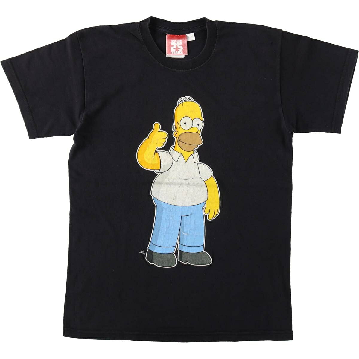 古着 THE SIMPSONS シンプソンズ キャラクタープリントTシャツ レディースS相当 /eaa655541 【中古】 【260710】 【ADEL/アデル】 ブラック系 春夏秋