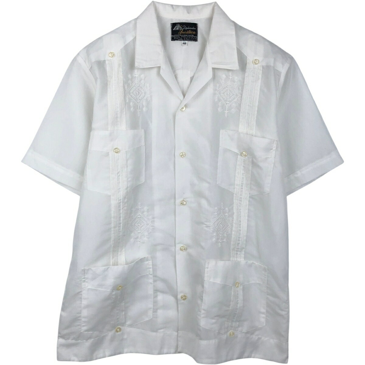 古着 Yucateca 半袖 オープンカラー メキシカンシャツ キューバシャツ ボックスシャツ メンズM相当 ヴィンテージ /eaa655724  