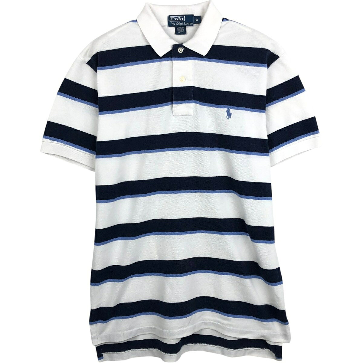 古着 ラルフローレン Ralph Lauren POLO by Ralph Lauren マルチボーダー 半袖 ボーダー ポロシャツ メンズM相当 /eaa657032 中古 260803 ホワイト系 春夏秋