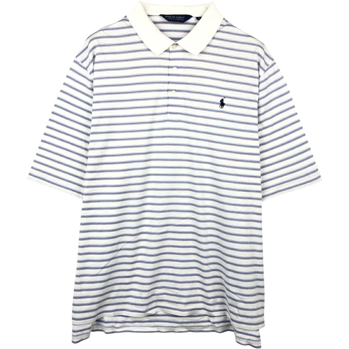商品詳細 ブランド・Ralph Lauren・ラルフローレン・ 特徴・半袖・レギュラーカラー・ モデル/形状・POLO GOLF ポロゴルフ・半袖 ボーダー ポロシャツ・ 素材・ピマコットン:100%・ 色・ホワイト系 白色・マルチカラー・ 柄・ボーダー柄・ワンポイント・ 生産国・ペルー製・ 年代 サイズ・メンズXL・表記サイズ:XL・着丈:79cm・身幅:63.5cm・肩幅:49cm・袖丈:31.5cm・ コンディション・C・ カテゴリ・メンズ・トップス・ポロシャツ・ボーダーポロシャツ・ 商品番号・eaa657063・ 取扱店・・ スタッフコメント鹿の子素材ではございません。Ralph Lauren POLO GOLF ポロゴルフ 半袖 ボーダー ポロシャツ / メンズXL / 商品番号 eaa657063 USEDですので使用感などございますが、まだまだご愛用していただけます。 古着という事をご理解の上ご注文よろしくお願いします。 【状態追記】 ●前、両肩に穴※状態は当社独自の基準です。 着用感表記サイズ着丈身幅肩幅袖丈 メンズXLXL(※着用感、表記サイズは目安です。)79cm63.5cm49cm31.5cm ※測定値の若干の誤差はご了承下さい。サイズガイドはこちら ブランドRalph Laurenラルフローレン 特徴半袖 / レギュラーカラーモデル/形状POLO GOLF ポロゴルフ / 半袖 ボーダー ポロシャツ素材ピマコットン:100%色ホワイト系 白色 / マルチカラー柄ボーダー柄 / ワンポイント生産国ペルー製年代-カテゴリボーダーポロシャツ商品番号eaa657063取扱店　　 鹿の子素材ではございません。ラルフローレンの他の商品を見るボーダーポロシャツの他の商品を見る