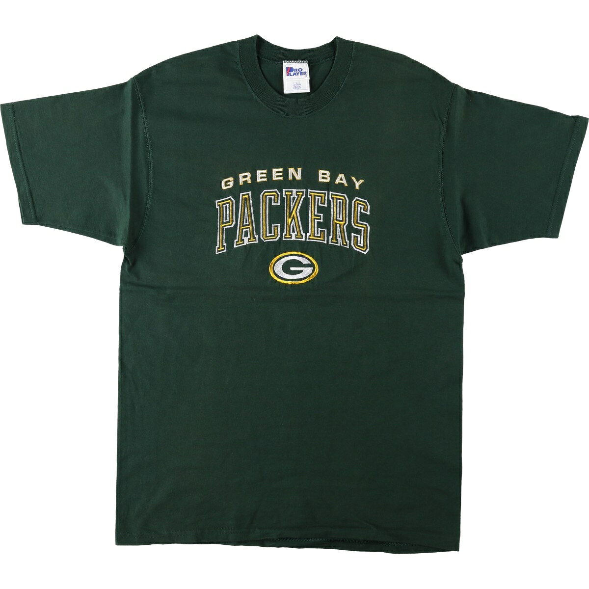 古着 90'S PRO PLAYER NFL GREEN BAY PACKERS グリーンベイパッカーズ ロゴTシャツ USA製 メンズL相当 ヴィンテージ /eaa657077  