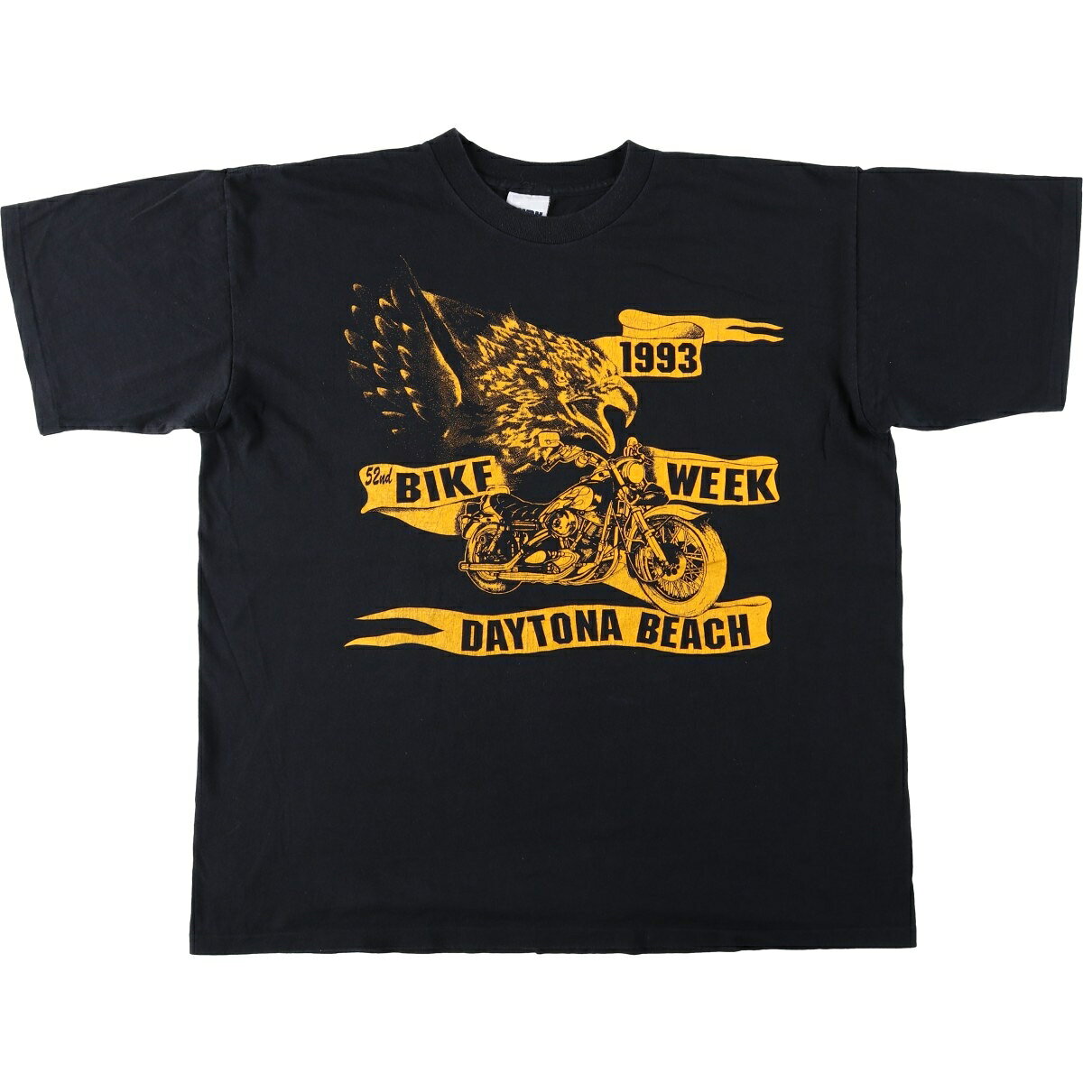古着 90'S CYRK SPORT 鷲柄 イーグル柄 モーターサイクル バイクTシャツ USA製 メンズXL相当 ヴィンテージ /eaa657287   ブラック系 春夏秋