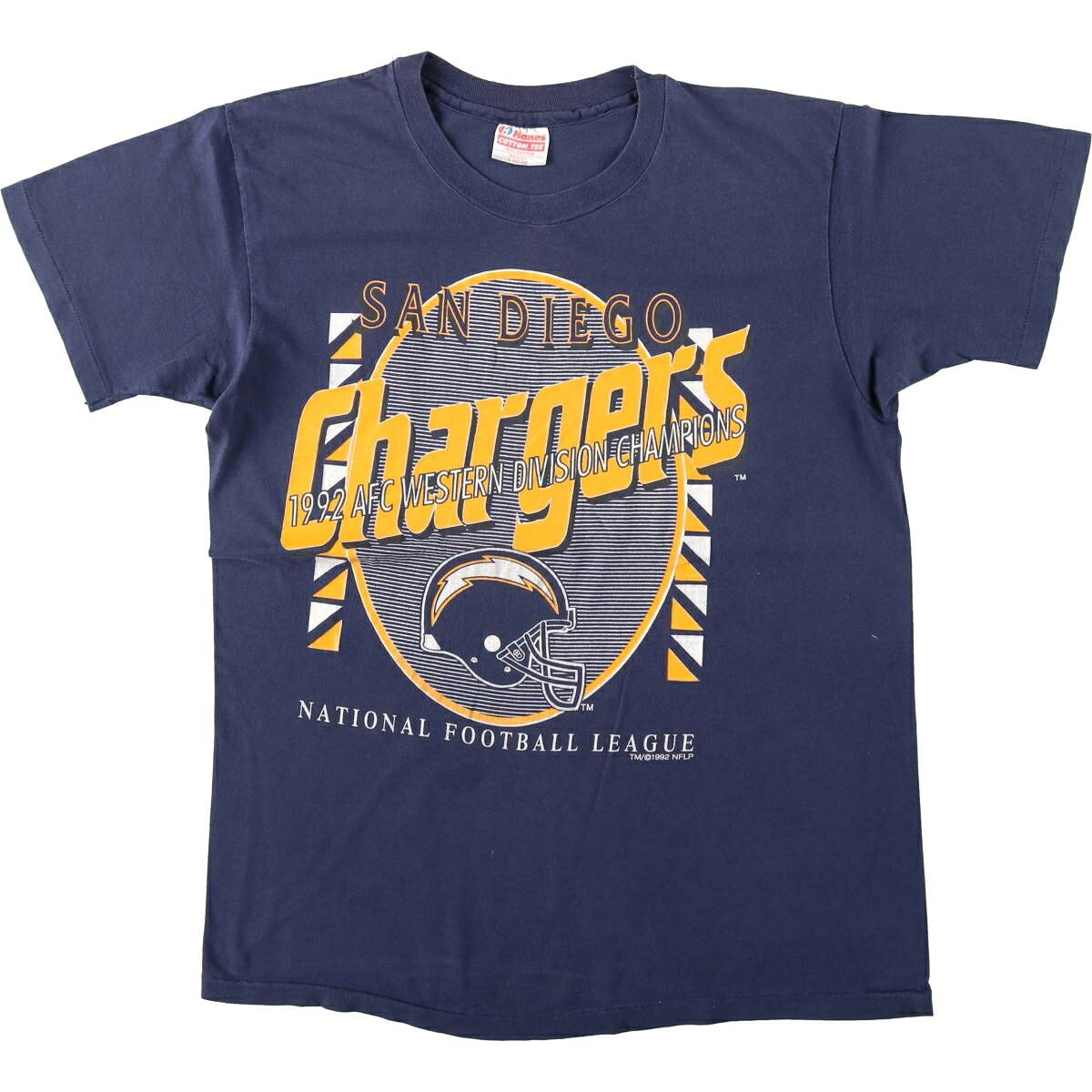 古着 80'S ヘインズ Hanes NFL SAN DIEGO CHARGERS サンディエゴチャージャーズ スポーツプリントTシャツ USA製 メンズL相当 ヴィンテージ /eaa658194  