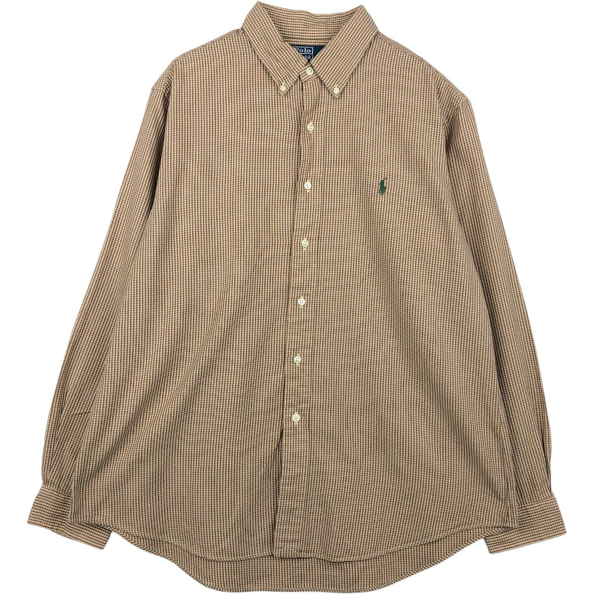 古着 ラルフローレン Ralph Lauren POLO by Ralph Lauren CUSTOM FIT 長袖 ボタンダウンチェックシャツ メンズXL相当 /eaa659335  