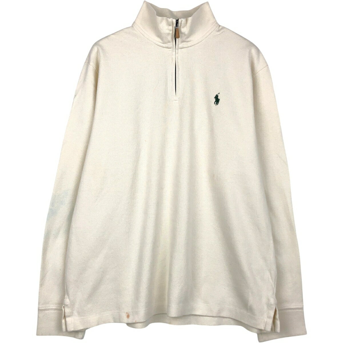 古着 ラルフローレン Ralph Lauren POLO RALPH LAUREN ESTATE RIB リブ編み ハーフジップスウェットシャツ トレーナー メンズL相当 /eaa660021  