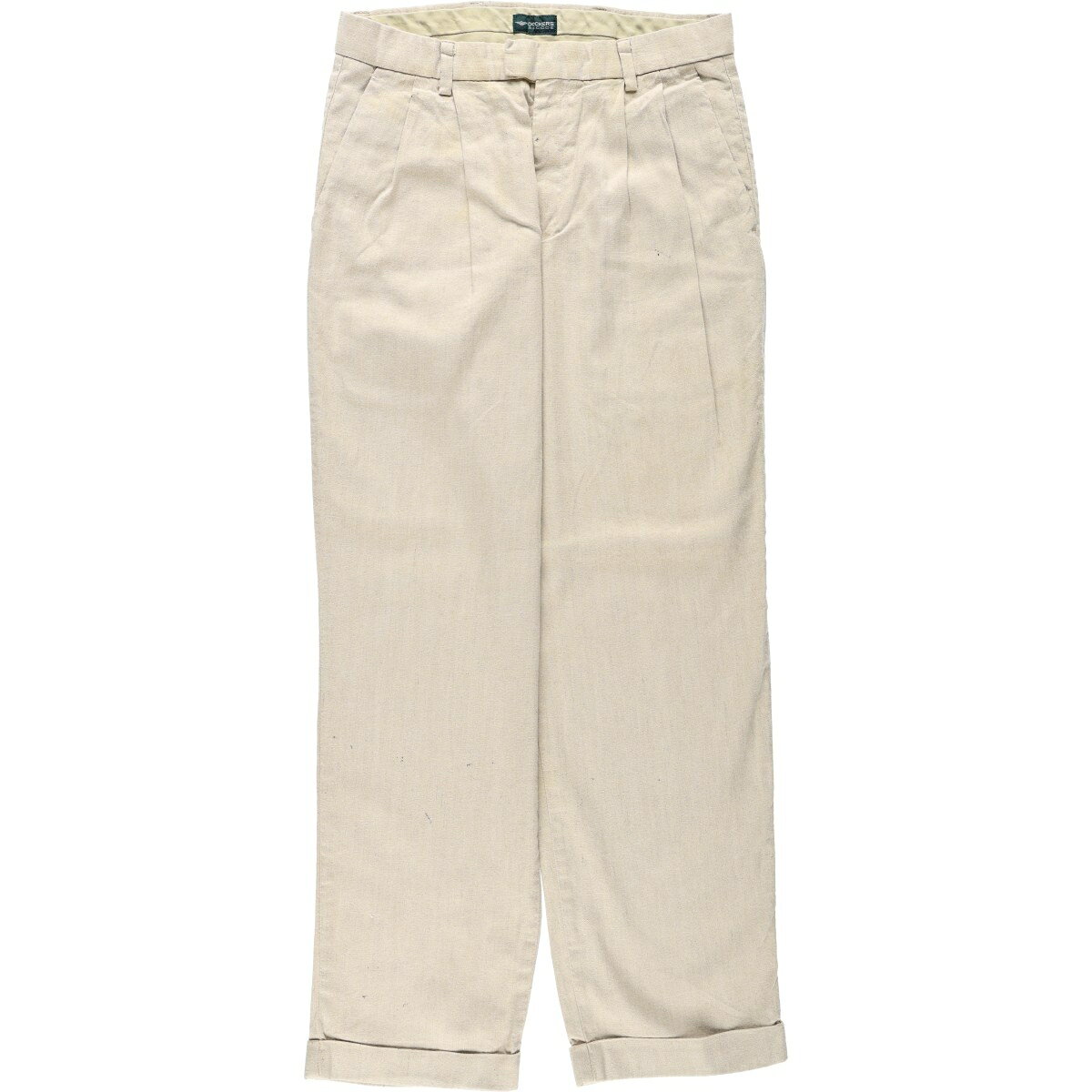 古着 90'S ドッカーズ DOCKERS RECODE ツータック リネン×コットンパンツ スラックス メンズw32相当 ヴィンテージ /eaa664057 【中古】 【260801】 【GR-NV】