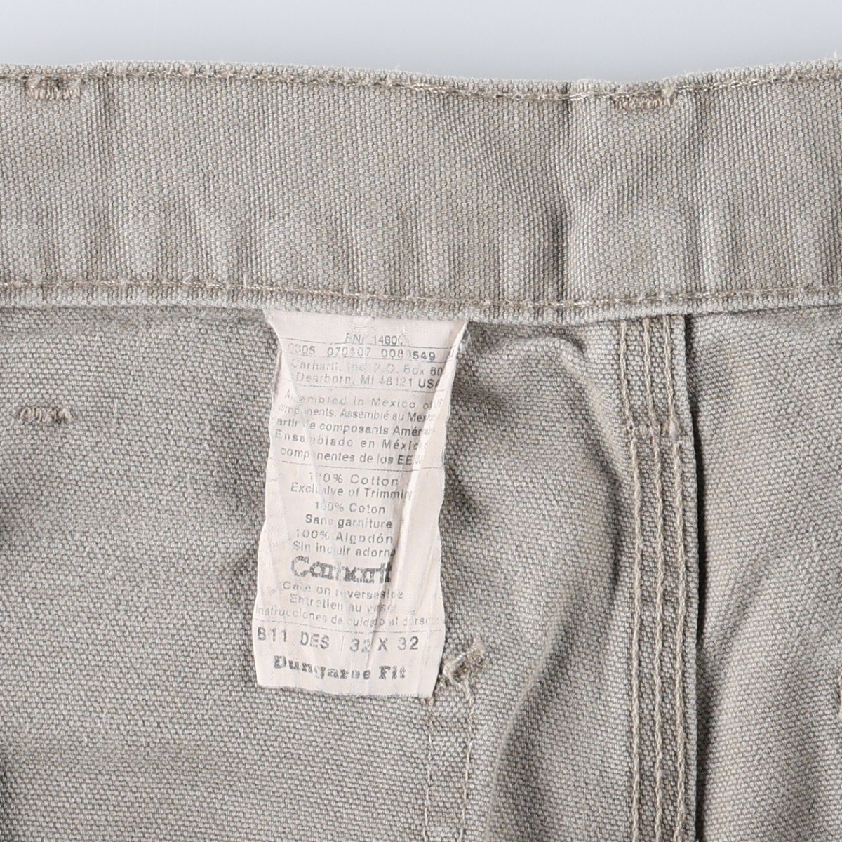 古着屋JAMの古着 00'S カーハート Carhartt Dungaree Fit ダックペインターパンツ メンズw32相当 /eaa664979 【中古】 【260810】 ベージュ系 春夏秋冬｜アングル3
