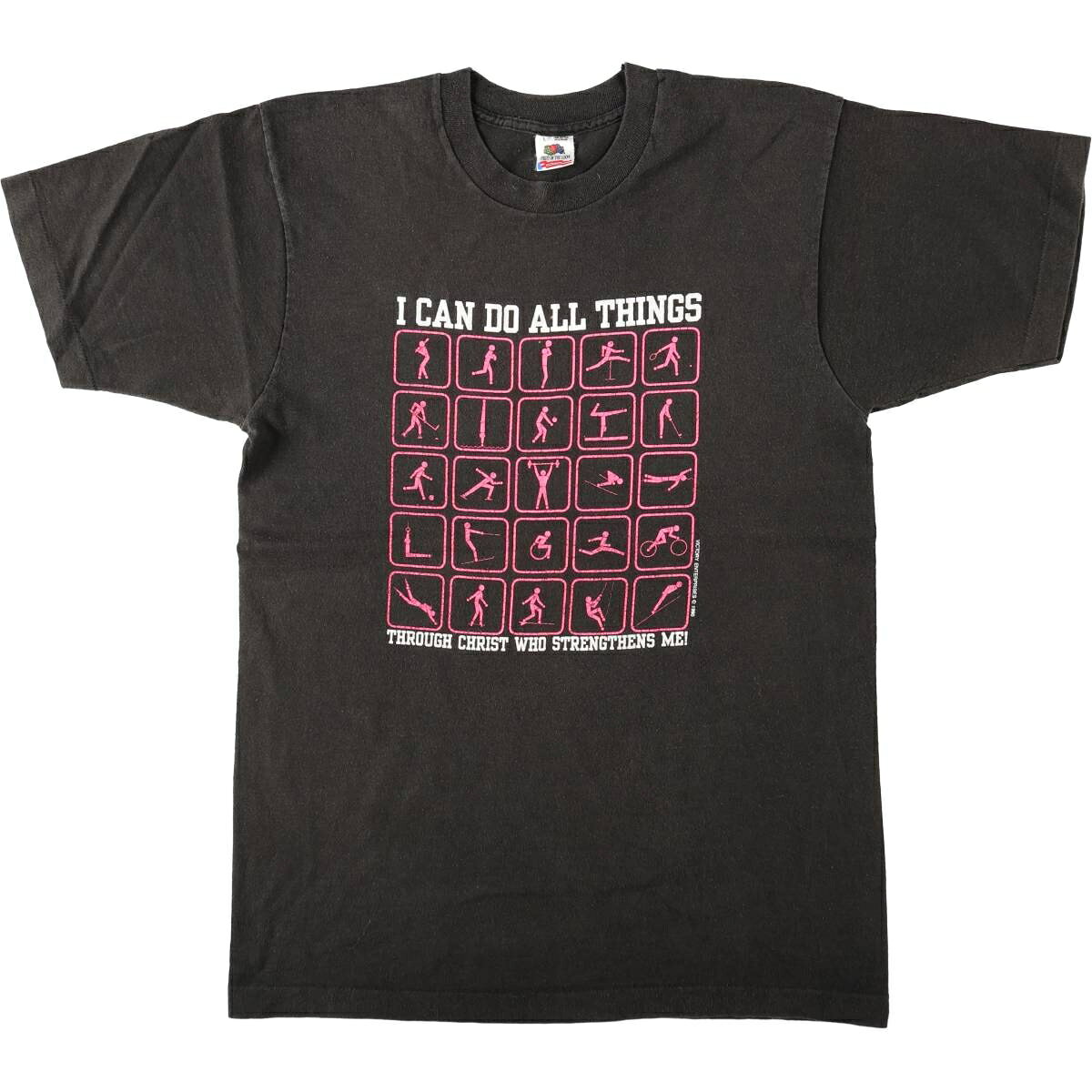古着 フルーツオブザルーム FRUIT OF THE LOOM プリントTシャツ USA製 メンズL相当 /eaa667260 【中古】 【260903】 ブラック系 春夏秋