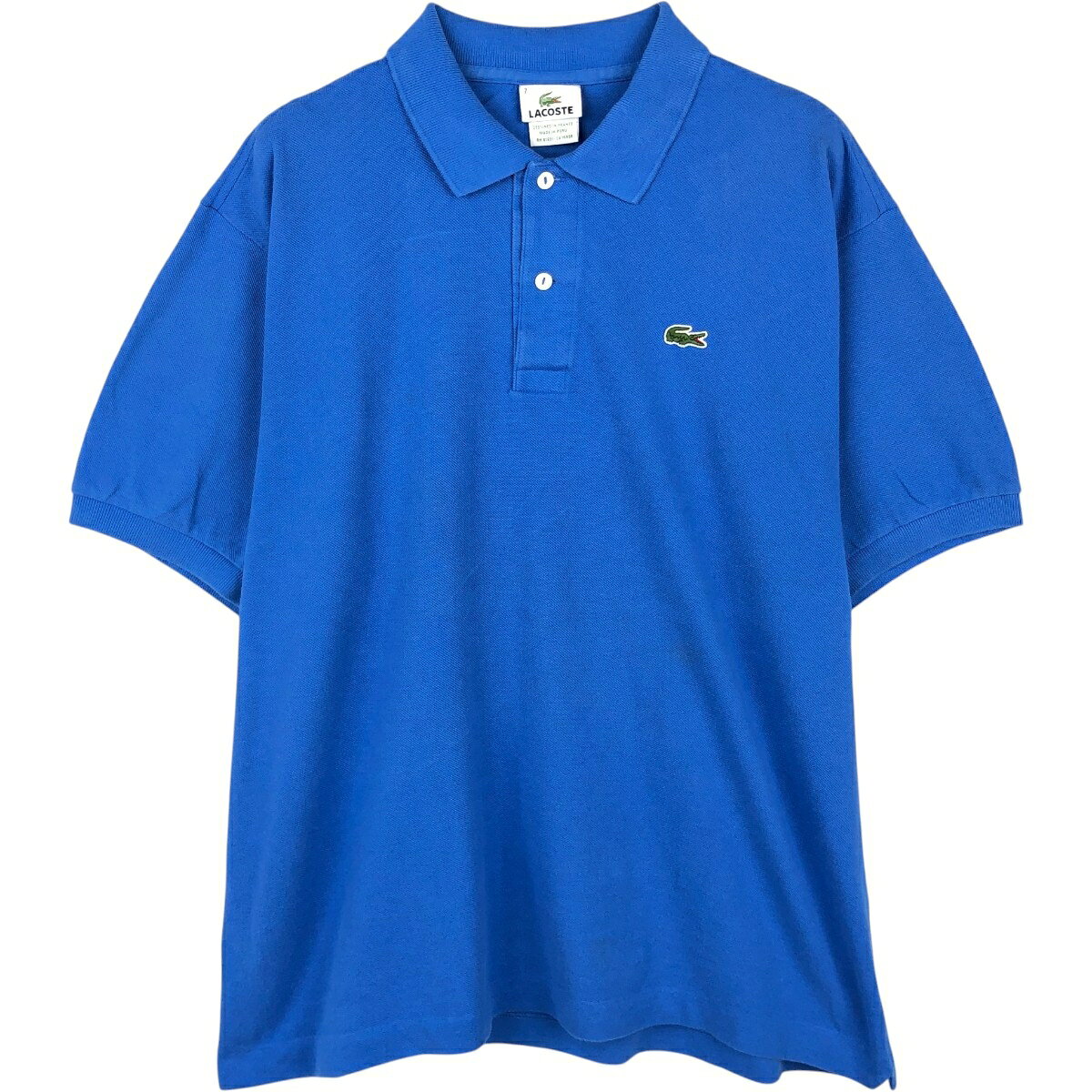商品詳細 ブランド・LACOSTE・ラコステ・ 特徴・半袖・レギュラーカラー・ モデル/形状・フランス企画・半袖 ポロシャツ・ 素材・コットン:100%・ 色・ブルー系 青色・ 柄・無地・ワンポイント・ 生産国・ペルー製・ 年代 サイズ・メンズXXL・表記サイズ:7・着丈:67cm・身幅:61cm・肩幅:49cm・袖丈:23cm・ コンディション・C・ カテゴリ・メンズ・トップス・ポロシャツ・無地ポロシャツ・ 商品番号・eaa667435・ 取扱店・・ スタッフコメントLACOSTE フランス企画 半袖 ポロシャツ / メンズXXL / 商品番号 eaa667435 USEDですので使用感などございますが、まだまだご愛用していただけます。 古着という事をご理解の上ご注文よろしくお願いします。 【状態追記】 ●前、後、両袖先に汚れ ●内、襟に汚れ※状態は当社独自の基準です。 着用感表記サイズ着丈身幅肩幅袖丈 メンズXXL7(サイズ表記7ですが、計測値&着用感でメンズXXL相当です)67cm61cm49cm23cm ※測定値の若干の誤差はご了承下さい。サイズガイドはこちら ブランドLACOSTEラコステ 特徴半袖 / レギュラーカラーモデル/形状フランス企画 / 半袖 ポロシャツ素材コットン:100%色ブルー系 青色柄無地 / ワンポイント生産国ペルー製年代-カテゴリ無地ポロシャツ商品番号eaa667435取扱店　　 ラコステの他の商品を見る無地ポロシャツの他の商品を見る