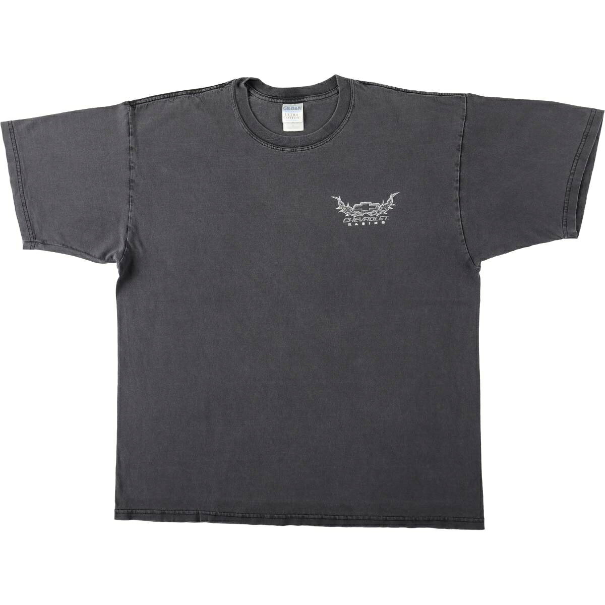 古着 00'S ギルダン GILDAN Chevrolet シボレー ファイヤーパターン モーターサイクル バイクTシャツ メンズXL相当 /eaa669593 【中古】 【260826】 ブラック系 春夏秋