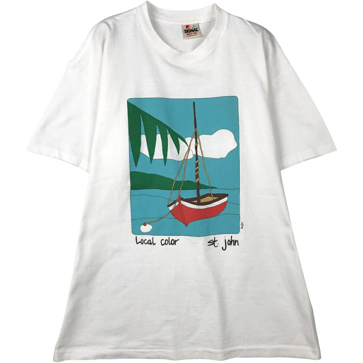 古着 80'S SIGNAL MEGA-TEE アートTシャツ USA製 メンズL相当 ヴィンテージ /eaa669901 【中古】 【260823】