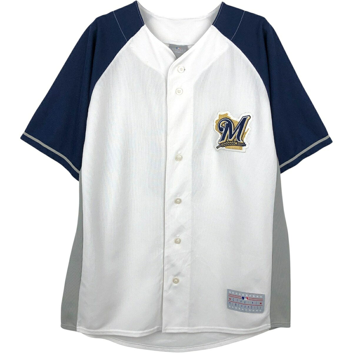 古着 GENUINE MERCHANDISE MLB MILWAUKEE BREWERS Ryan Braun ライアンブラウン ミルウォーキーブリュワーズ ゲームシャツ ベースボールシャツ メンズL相当 /eaa670087 【中古】 【260821】