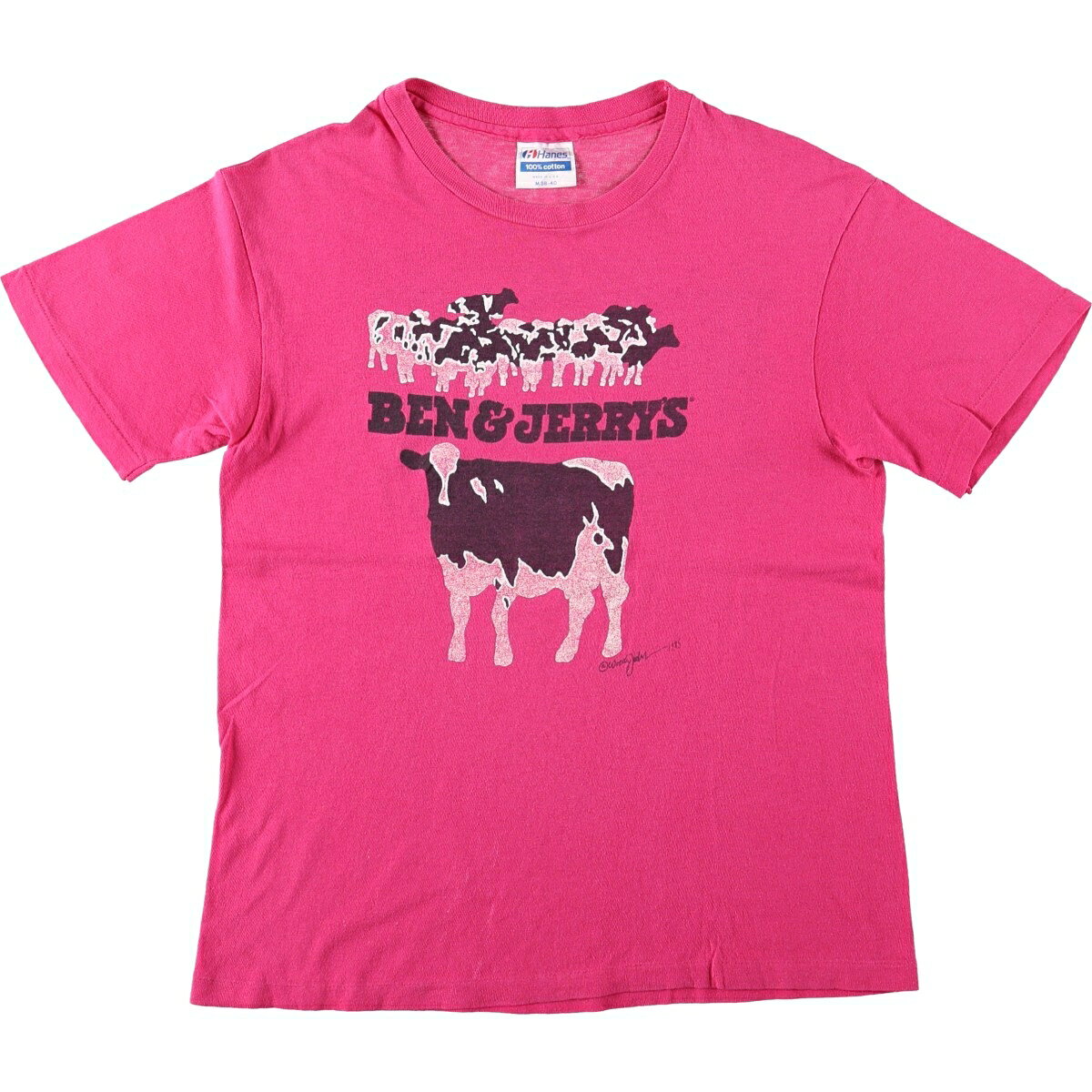 古着 90'S ヘインズ Hanes Ben&Jerry's ベンアンドジェリーズ アドバタイジングTシャツ USA製 レディースM相当 /eaa670497 【中古】 【260829】