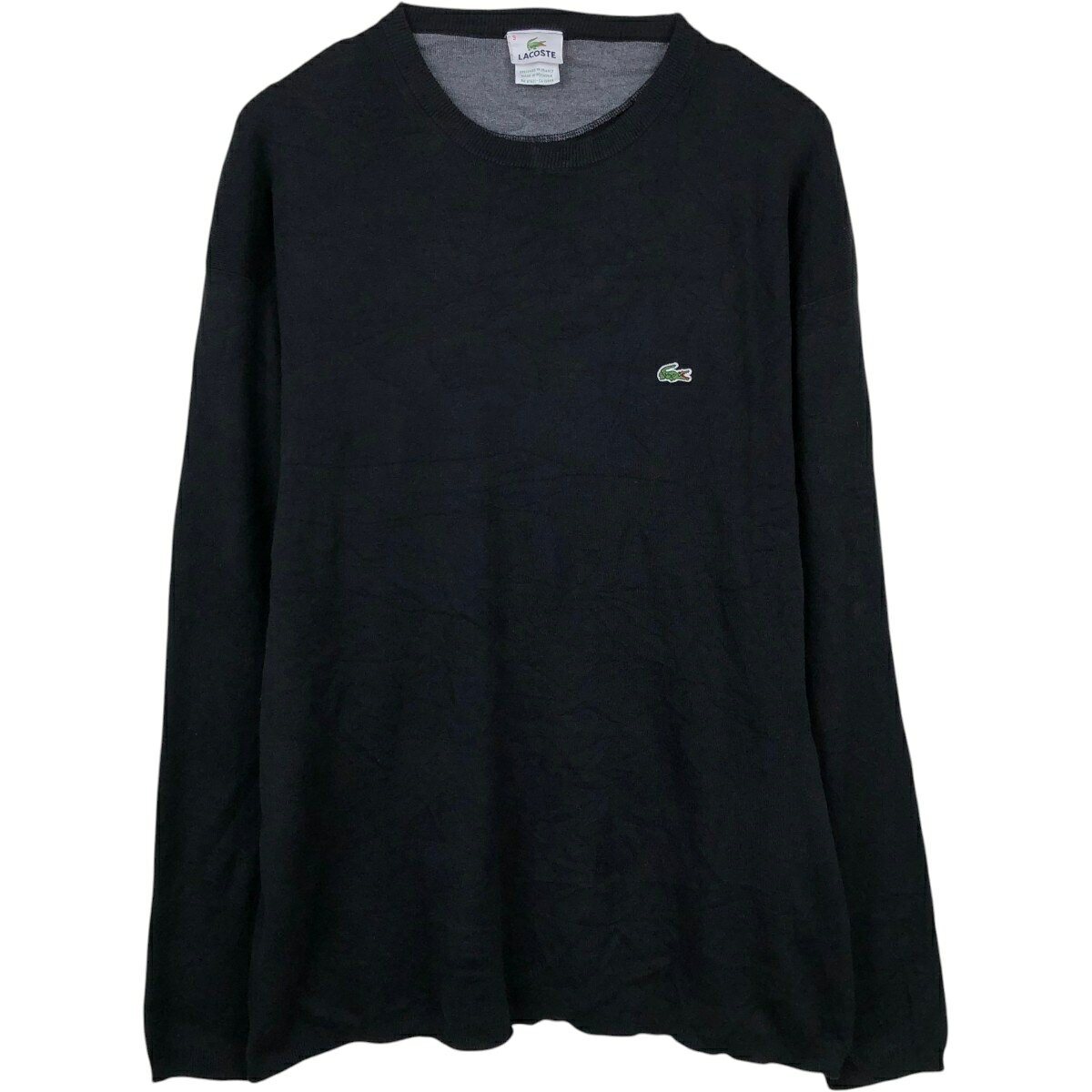 商品詳細 ブランド・LACOSTE・ラコステ・ 特徴・長袖・クルーネック(丸首)・ビッグサイズ・ モデル/形状・フランス企画・コットンニットセーター・ 素材・コットン:100%・ 色・ブラック系 黒色・ 柄・無地・ワンポイント・ 生産国・インドネシア製・ 年代 サイズ・メンズXXXL・表記サイズ:9・着丈:73.5cm・身幅:68cm・肩幅:52cm・袖丈:64.5cm・ コンディション・B・ カテゴリ・メンズ・トップス・セーター・クルーネックセーター・ 商品番号・eaa672494・ 取扱店・・ スタッフコメントLACOSTE フランス企画 コットンニットセーター / メンズXXXL / 商品番号 eaa672494 USEDですので使用感などございますが、まだまだご愛用していただけます。 古着という事をご理解の上ご注文よろしくお願いします。※状態は当社独自の基準です。 着用感表記サイズ着丈身幅肩幅袖丈 メンズXXXL9(サイズ表記9ですが、計測値&着用感でメンズXXXL相当です)73.5cm68cm52cm64.5cm ※測定値の若干の誤差はご了承下さい。サイズガイドはこちら ブランドLACOSTEラコステ 特徴長袖 / クルーネック(丸首) / ビッグサイズモデル/形状フランス企画 / コットンニットセーター素材コットン:100%色ブラック系 黒色柄無地 / ワンポイント生産国インドネシア製年代-カテゴリクルーネックセーター商品番号eaa672494取扱店　　 ラコステの他の商品を見るクルーネックセーターの他の商品を見る
