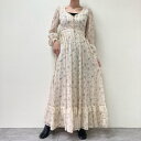 古着 70 039 S ガンネサックス GUNNE SAX Jessica 花柄 マキシ丈 長袖 フレア ワンピース USA製 レディースM ヴィンテージ /eva000724 【中古】【エルルN2401】 【231215】