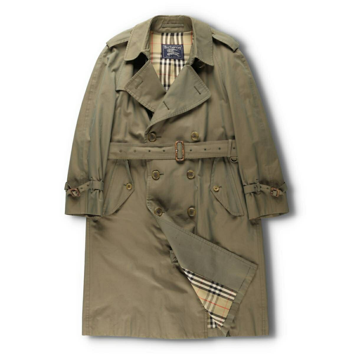 古着 80'S~90'S バーバリー Burberry's BURBERRY LONDON コットン100％ 玉虫カラー トレンチコート 英国製 メンズS相当 /eva003655 【中古】 【260204】 【V2602】