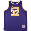 古着 90'S ミッチェル＆ネス mitchell&ness NBA LOS ANGELES LAKERS ロサンゼルスレイカーズ Magic Johnson マジックジョンソンゲームシャツ レプリカユニフォーム USA製 メンズXL ヴィンテージ /evb000726 【中古】【V2304】 【230409】 【SS2309】