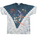 古着 90'S リキッドブルー LIQUID BLUE STAR WARS スターウォーズ タイダイ柄 両面プリント 映画 ムービーTシャツ メンズM ヴィンテージ /evb002137 【中古】【N2307】【VT】【230702】