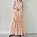 古着 70 039 S ガンネサックス GUNNE SAX Jessica マキシ丈 ハイネック 長袖 フレア ワンピース レディースL ヴィンテージ /evb002219 【中古】【エルルV2311】 【231029】 【SS2403】