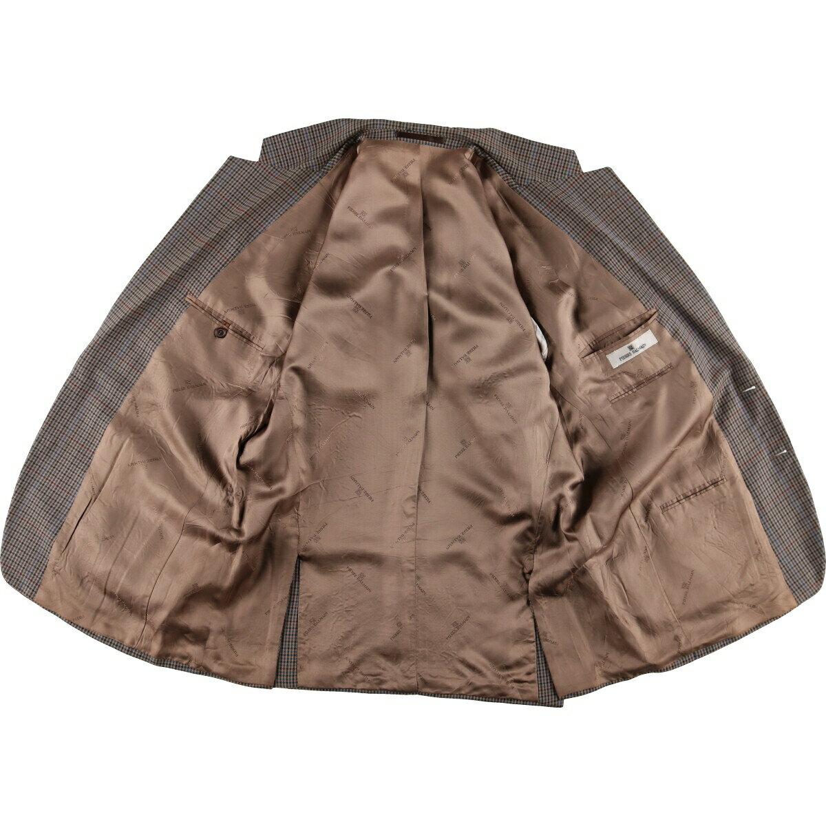 古着 PIERRE BALMAIN チェック柄 テーラードジャケット メンズL相当 2B 2つボタン /evb006273 【中古】 【240831】 ss2503_30