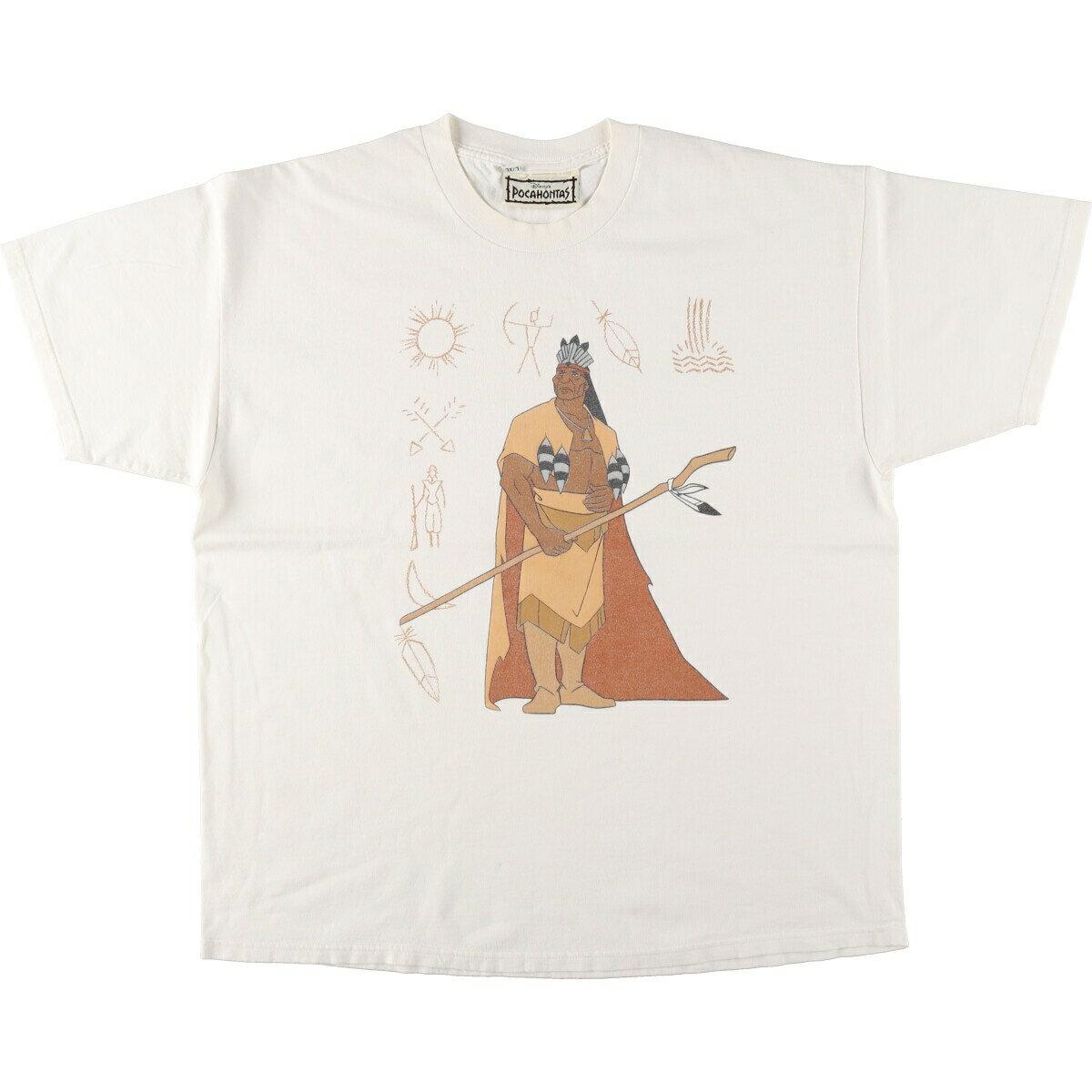 古着 90'S DISNEY ディズニー POCAHONTAS ポカホンタス キャラクタープリントTシャツ USA製 メンズXL相当 ヴィンテージ /evb007077 【中古】 【240907】