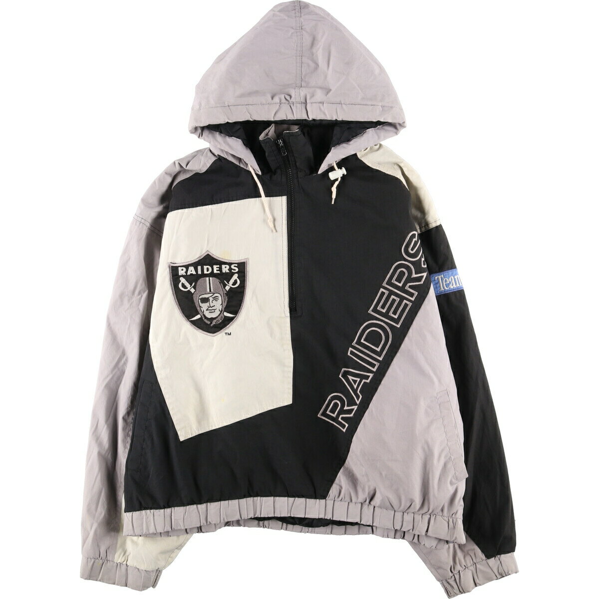 古着 90'S PRO PLAYER NFL LOS ANGELES RAIDERS ロサンゼルスレイダーズ ハーフジップ 中綿パーカー パファージャケット メンズXL相当 ヴィンテージ /evb007454 【中古】 【241118】 ss2503_30