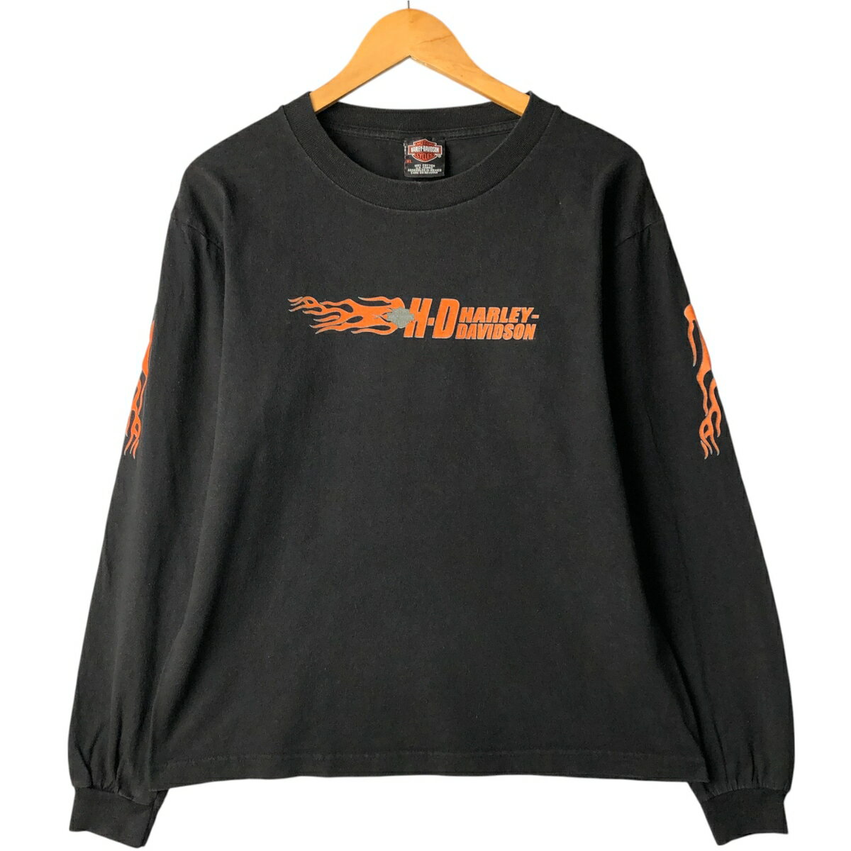 樂天商城 - 古着 ~00'S ハーレーダビッドソン Harley-Davidson ファイヤーパターン ロングTシャツ ロンT メンズXL相当 /evb007490 【中古】 【250716】 【SS2603_30】
