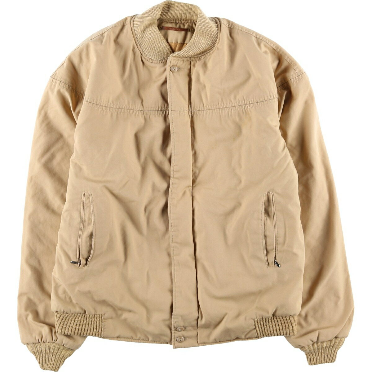 乐天商城 - 古着 70~80'S Catalina Varsity ダービージャケット カップショルダージャケット USA製 メンズXL相当 ヴィンテージ /evb008698 【中古】 【260316】 ベージュ系 春秋冬