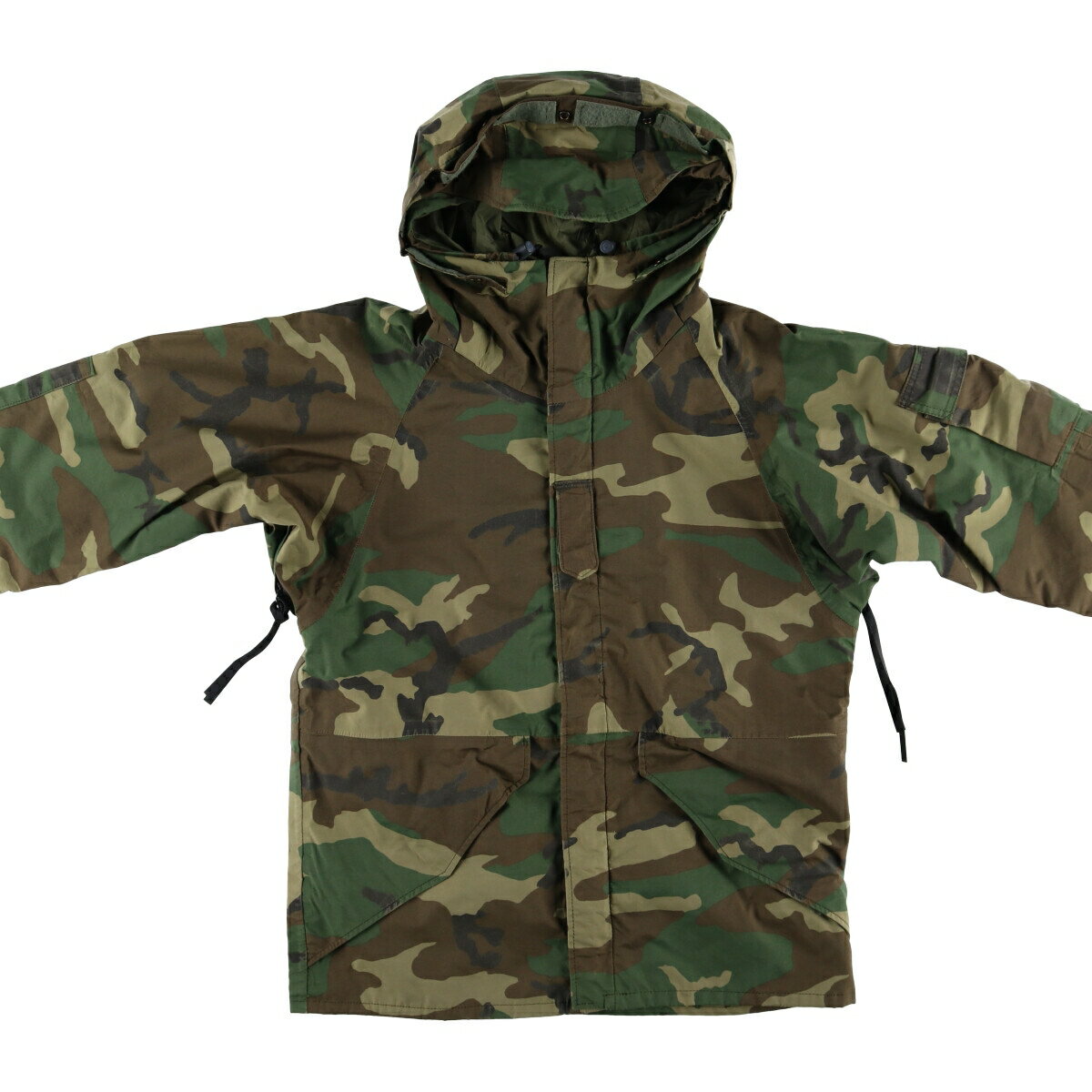 古着 90'S 米軍 ECWCS 1st GEN 中期型 迷彩柄 ウッドランドカモ ミリタリー ゴアテックスパーカー USA製 SMALL SHORT メンズS相当 ヴィンテージ /evb010073 【中古】 【250221】
