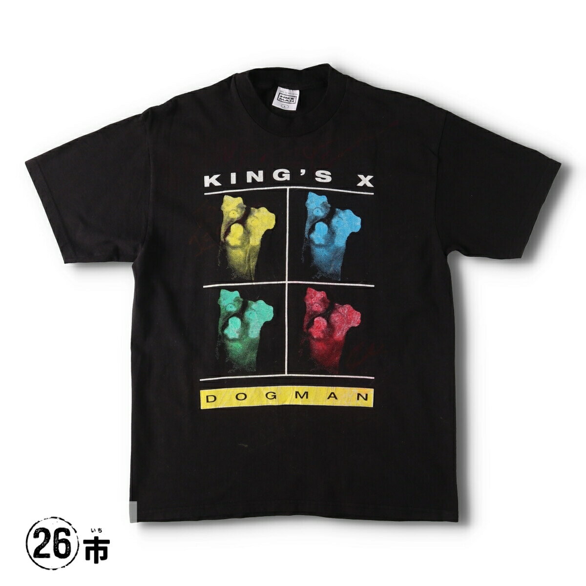 樂天商城 - 古着 90'S NICEMAN KINGS X キングスX DOGMAN WORLD TOUR ツアー サイン入り バンドTシャツ バンT USA製 メンズL相当 ヴィンテージ /evb029210 【中古】 【250509】 【V2505】 【SS2603_10】