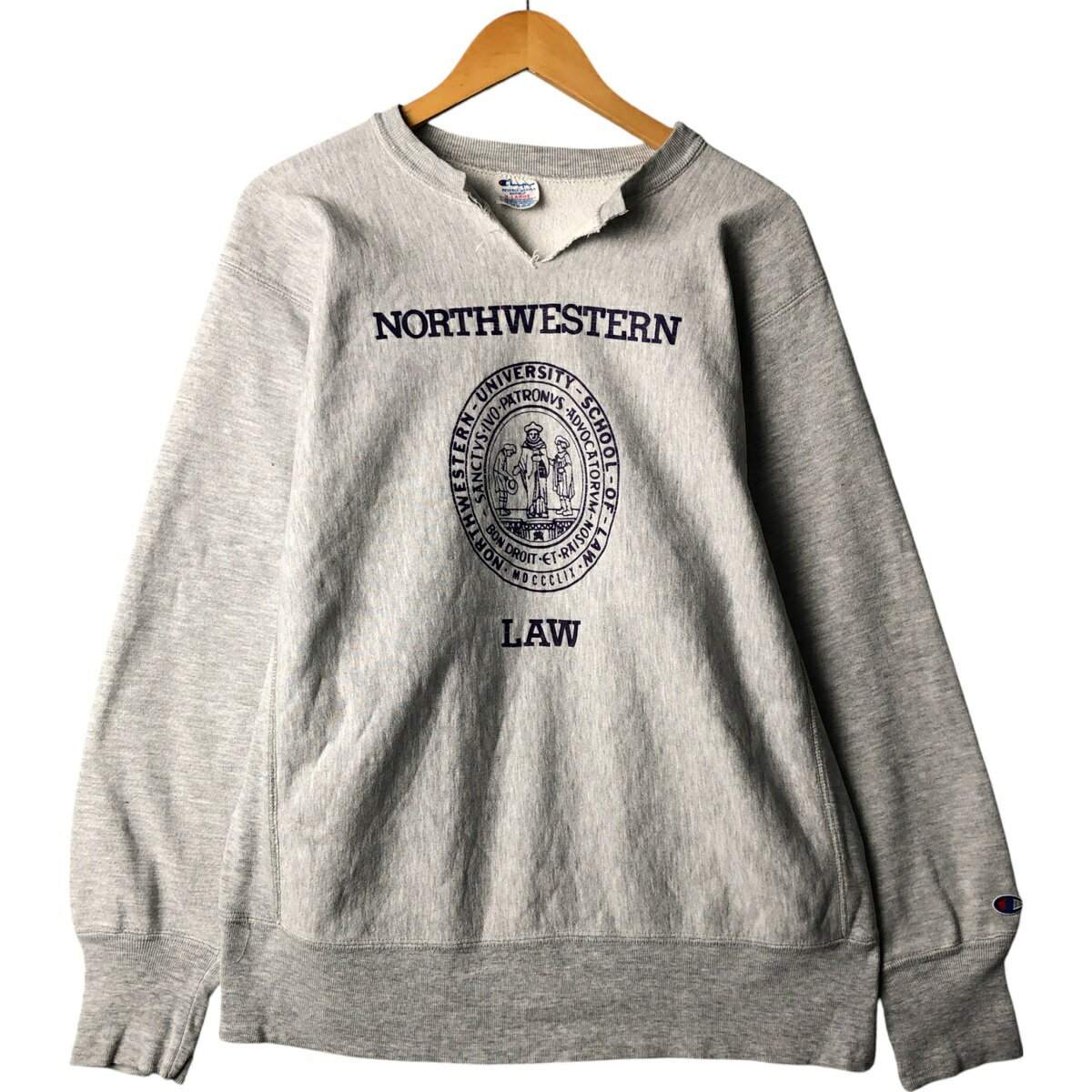 古着 80'S チャンピオン Champion REVERSE WEAVE リバースウィーブ トリコタグ カットオフ Vネック カレッジスウェットシャツ トレーナー USA製 メンズXL相当 ヴィンテージ /evb029877 【中古】 【250722】