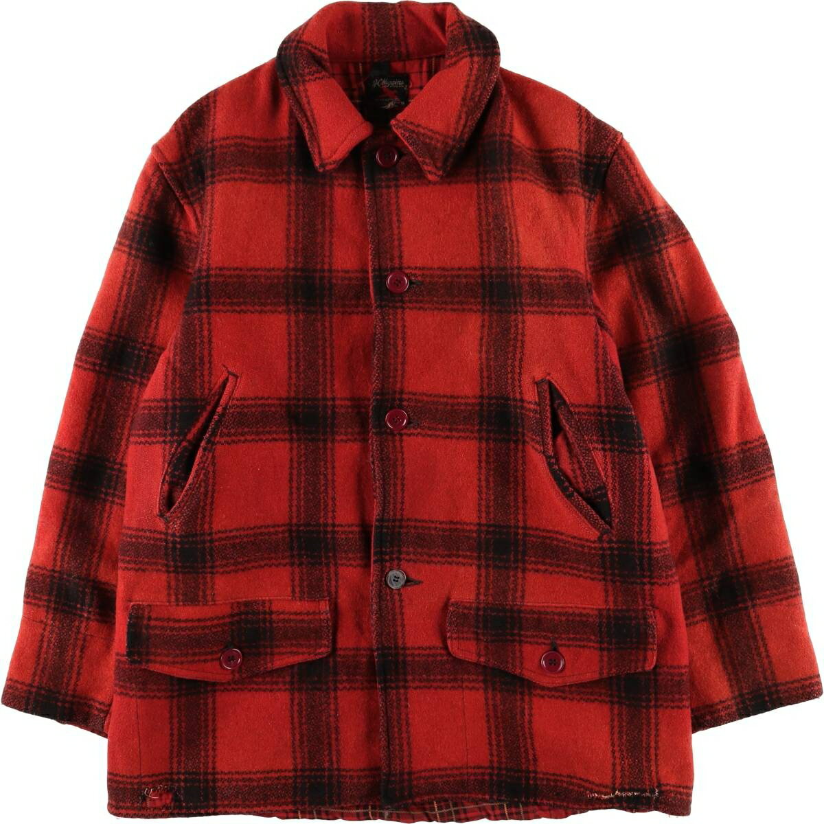 古着 50 039 S シアーズ Sears JC HIGGINS ヒギンズ チェック柄 ウールハンティングジャケット メンズM相当 ヴィンテージ /evb029909 【中古】 【260302】 レッド系 春秋冬