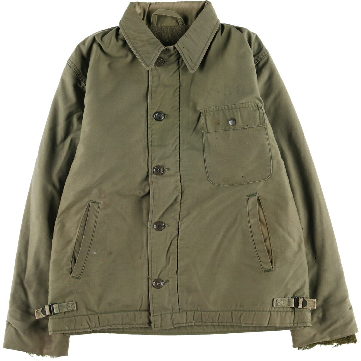 乐天商城 - 古着 70'S 米軍実品 U.S.NAVY A-2 ミリタリー デッキジャケット USA製 MEDIUM (38-40) メンズM相当 ヴィンテージ /evb030280 【中古】 【251020】 【SS2603_10】 カーキ系 春秋冬